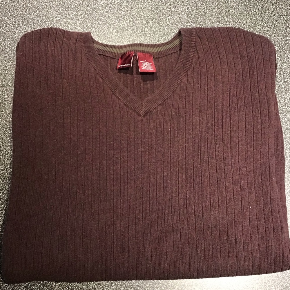 Merona Men’s LS V-Neck Sweater Top - Large